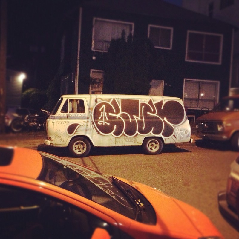graffiti on a van in Seattle